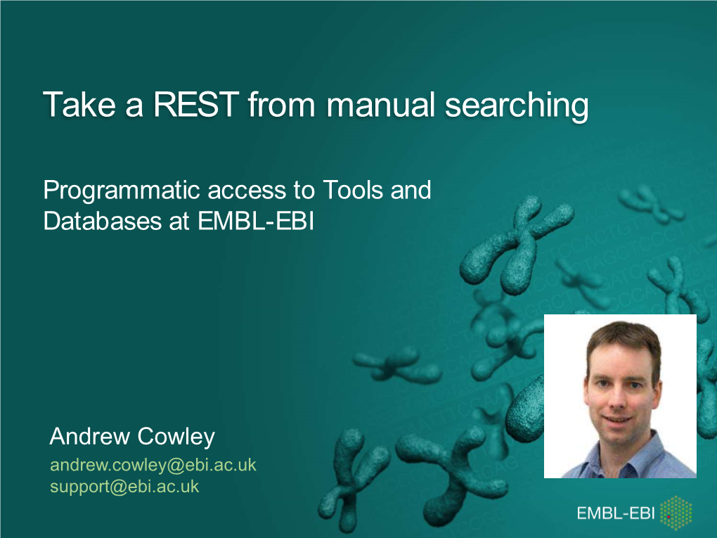 EMBL EBI Programmatically Introduction Webinar