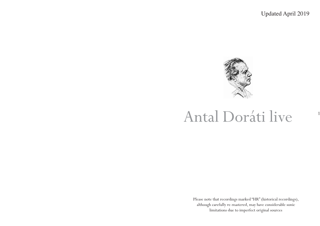 Antal Doráti Live Live Concerts