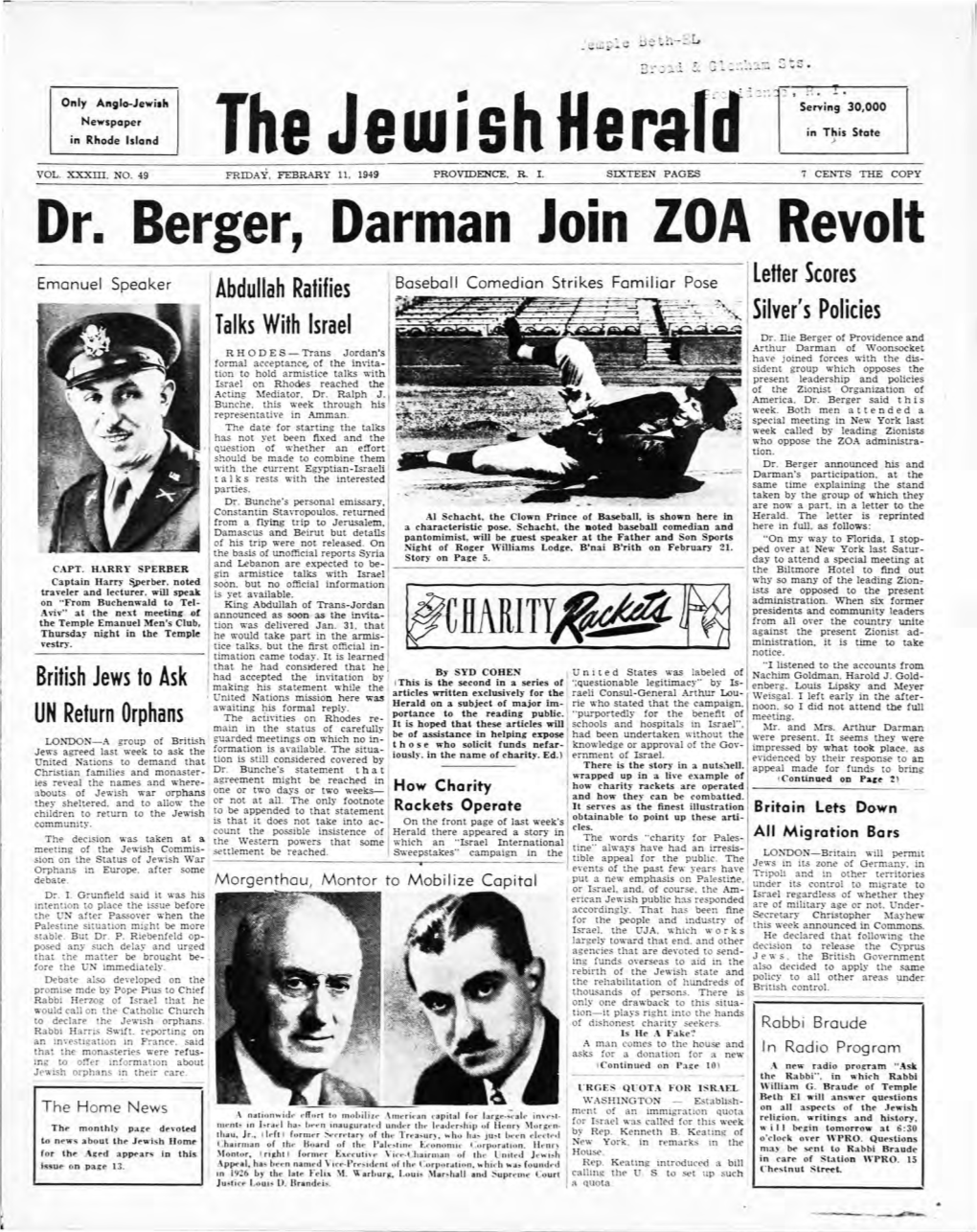 Dr. Berger, Darman Join ZOA Revolt