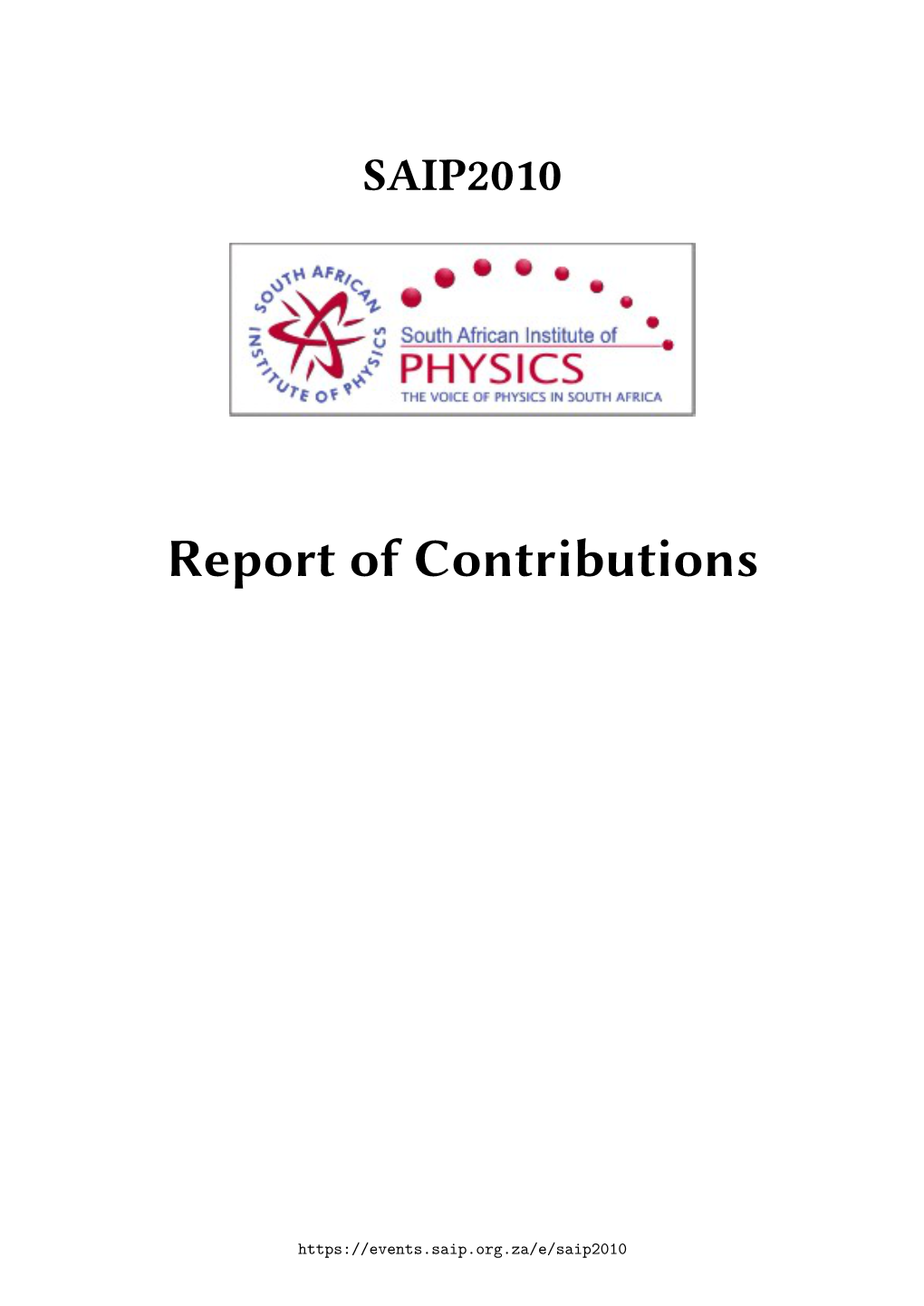 Report of Contributions