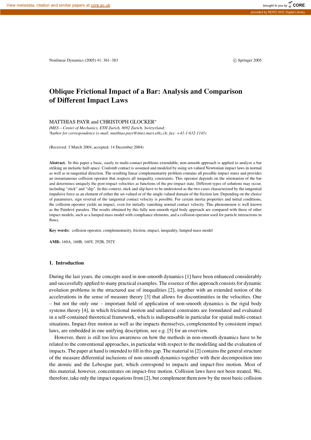 Oblique Frictional Impact of a Bar: Analysis and Comparison of Different Impact Laws