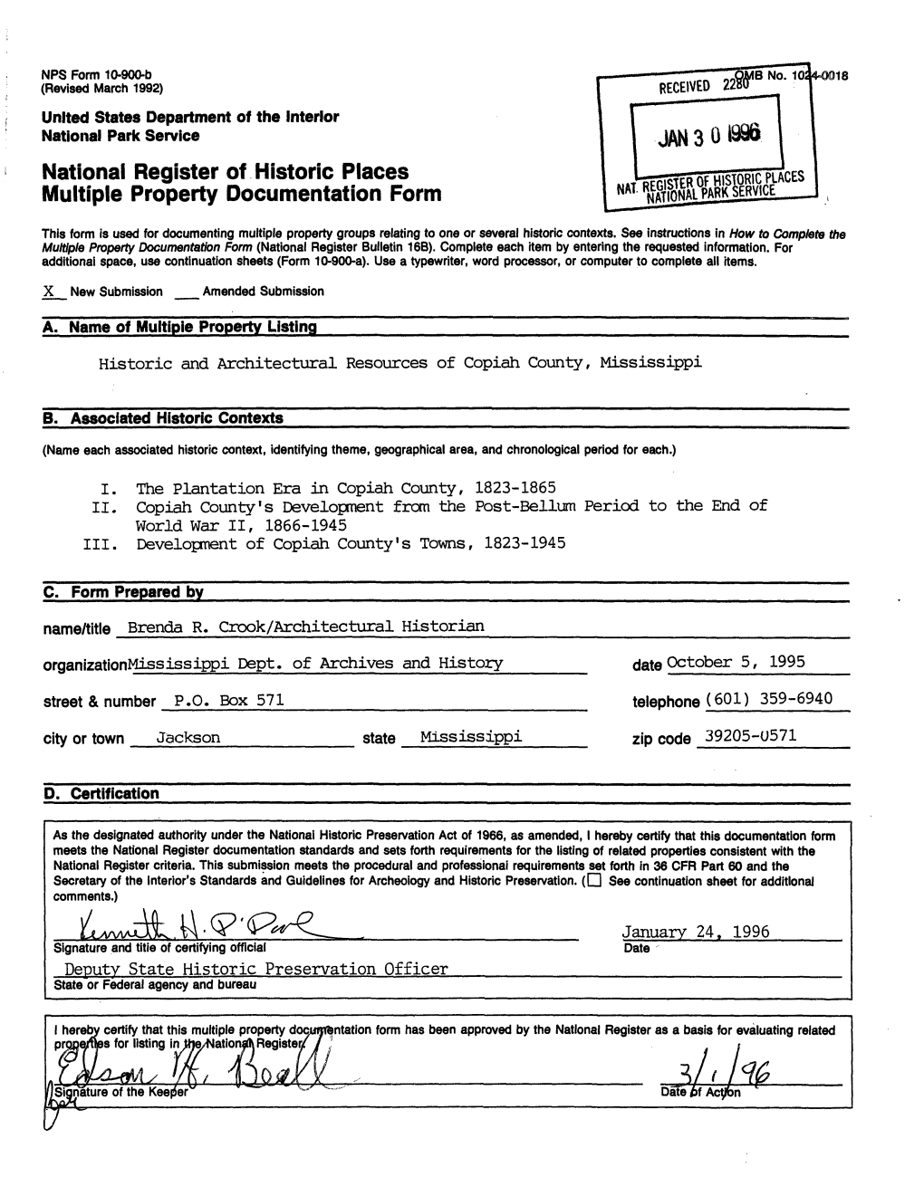 National Register of Historic Places Multiple Property Documentation Form