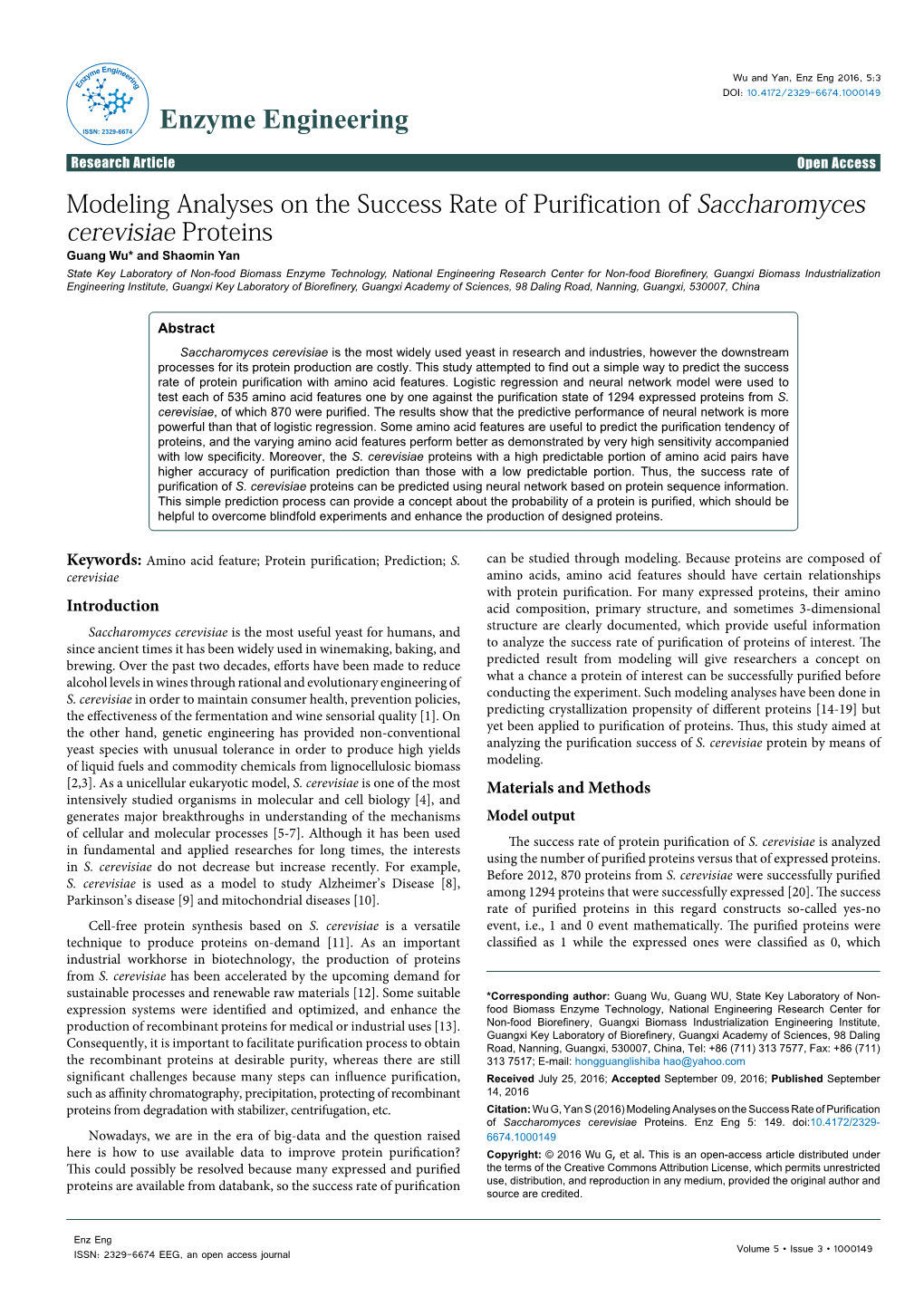 Modeling Analyses on the Success Rate of Purification Of