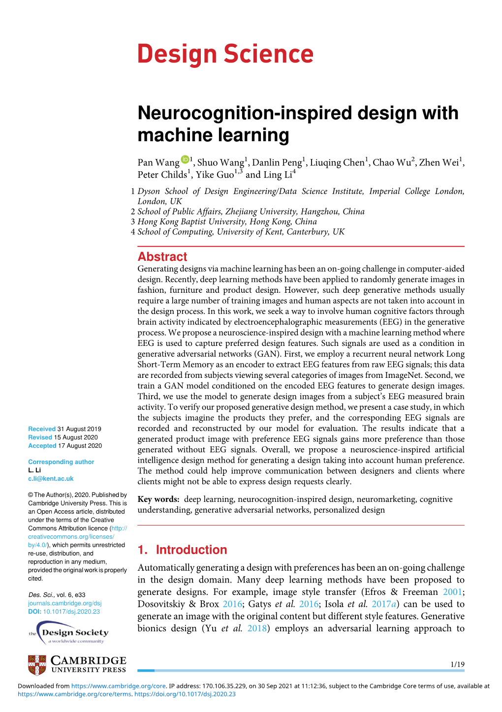 Neurocognition-Inspired Design with Machine Learning