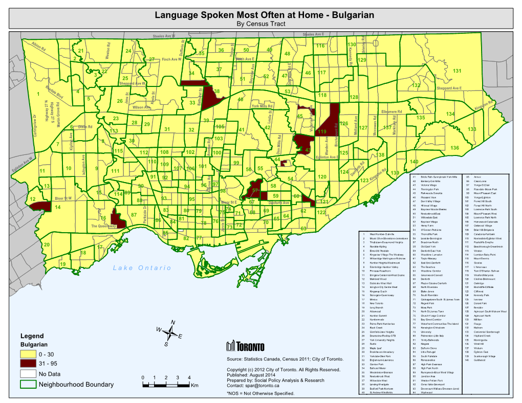 Language Spoken Most Often at Home - Bulgarian by Census Tract