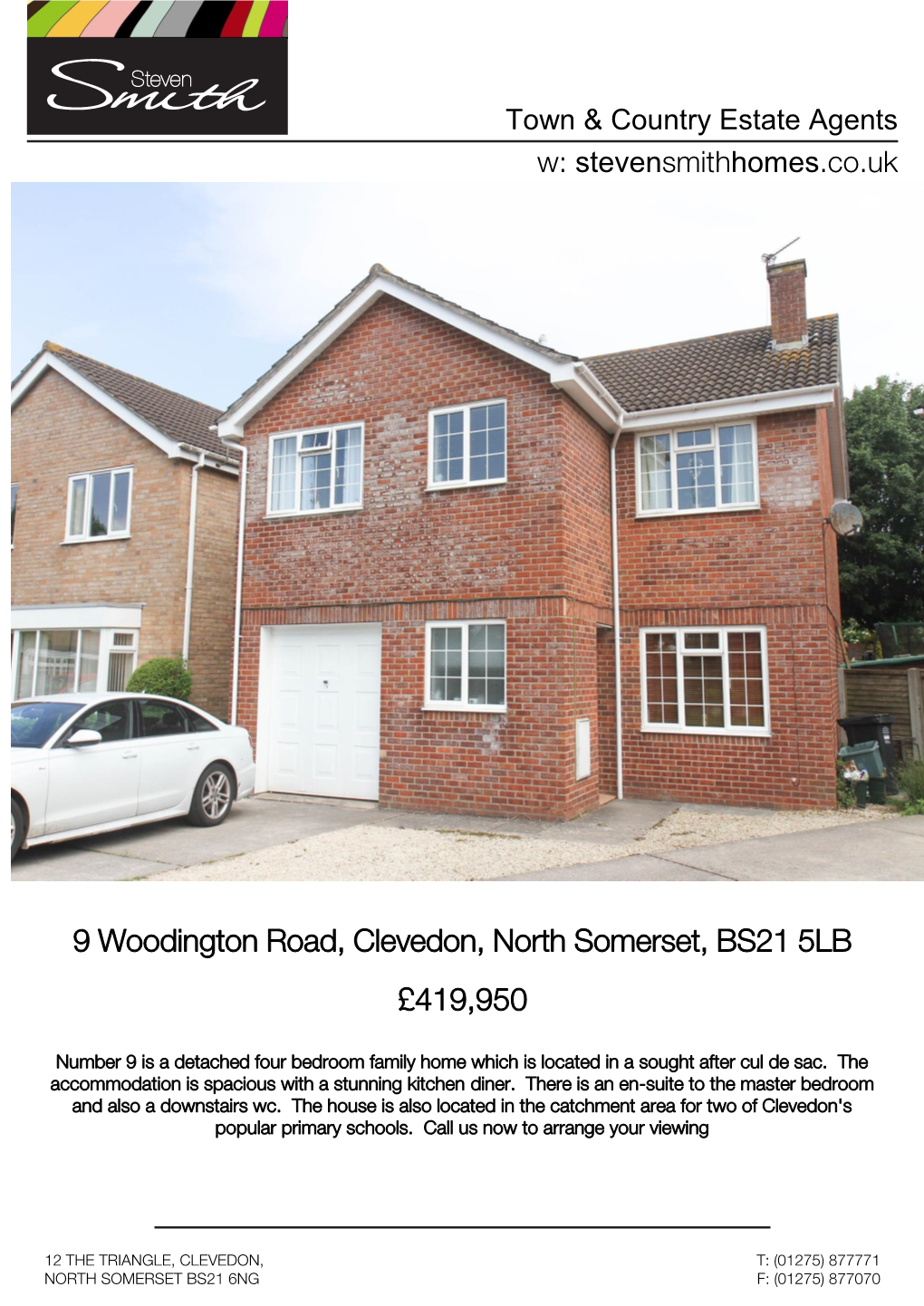 £419,950 9 Woodington Road, Clevedon, North Somerset, BS21