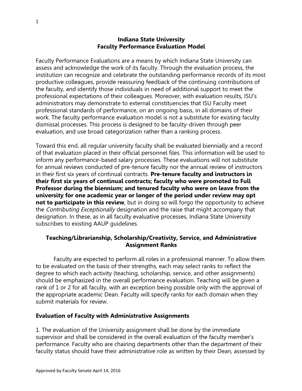 Faculty Performance Evaluation Model