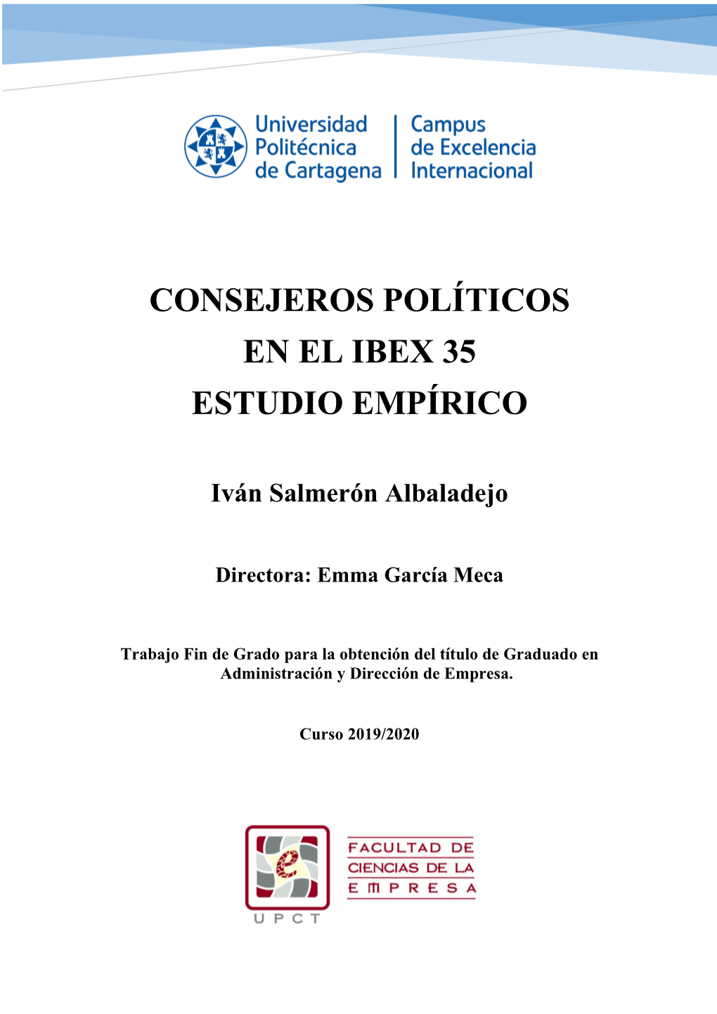 TFG Políticos En Consejos De Administración Estudio Empírico