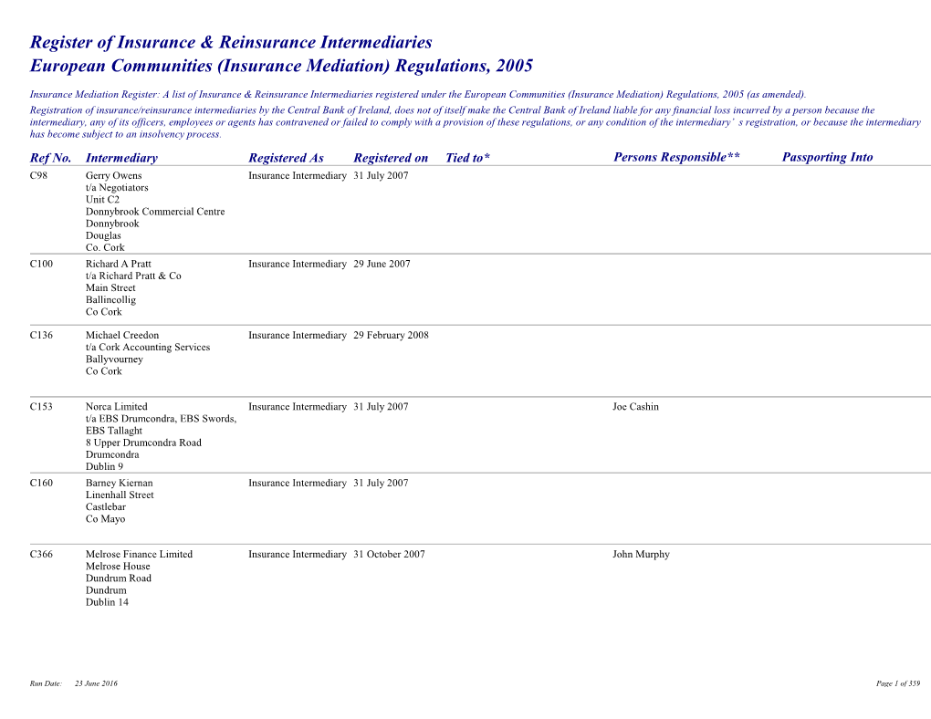 Insurance Mediation) Regulations, 2005