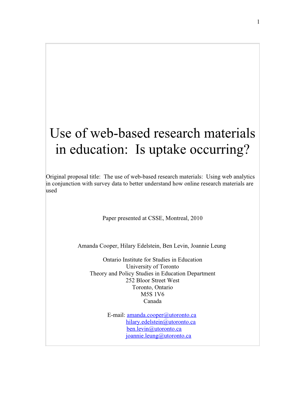 Research Use in the Internet Age: How Do People Actually Use Web-Based Research Materials