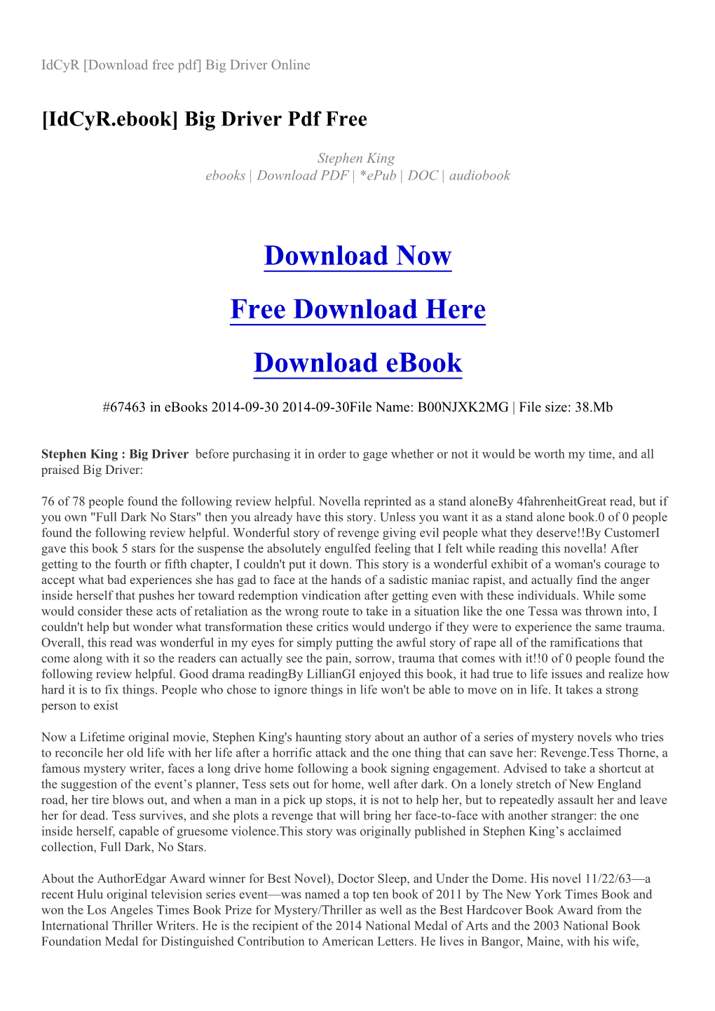 Idcyr [Download Free Pdf] Big Driver Online