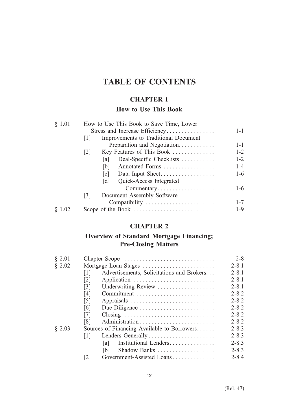 Table of Contents