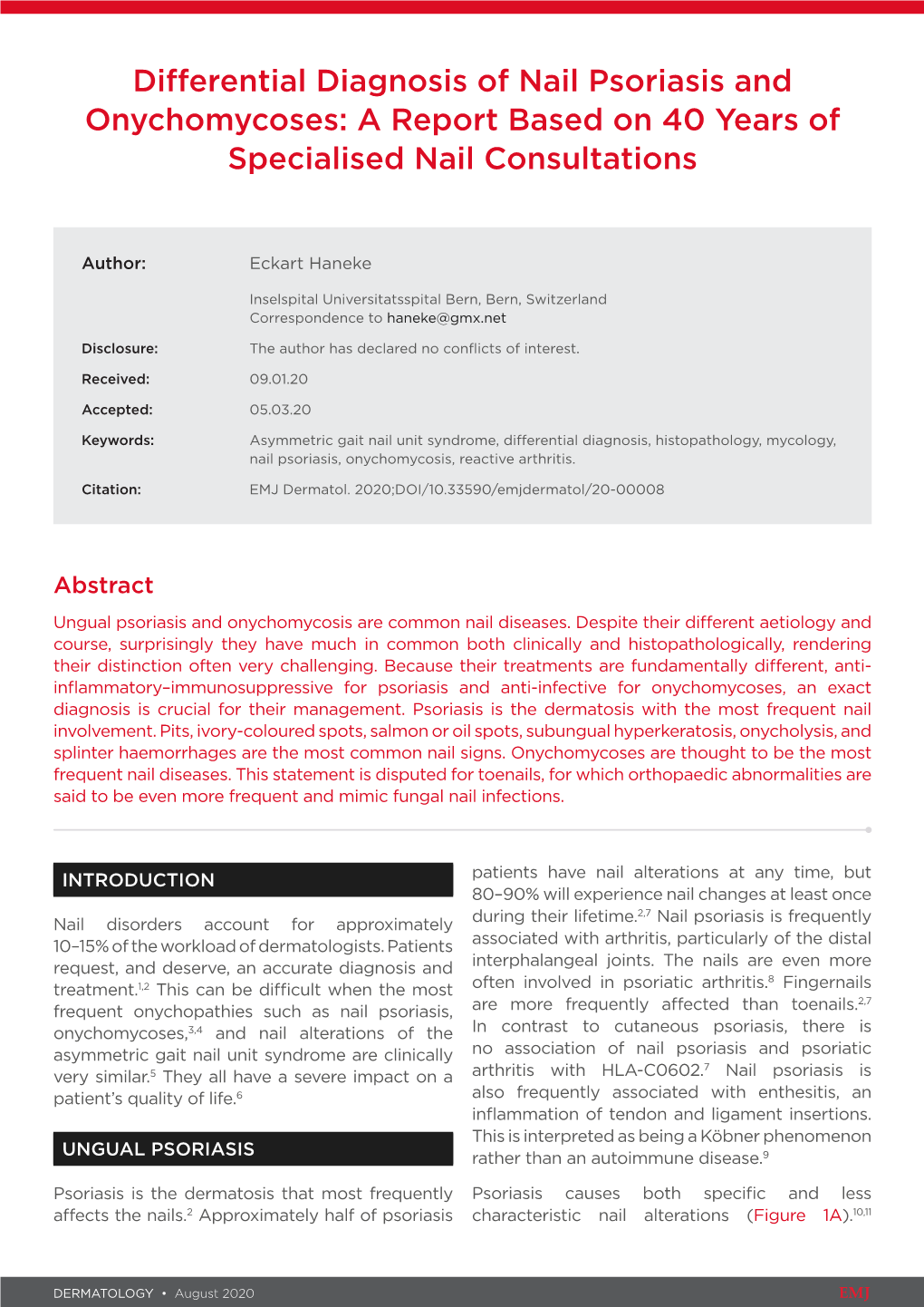 Differential Diagnosis of Nail Psoriasis and Onychomycoses: a Report Based on 40 Years of Specialised Nail Consultations