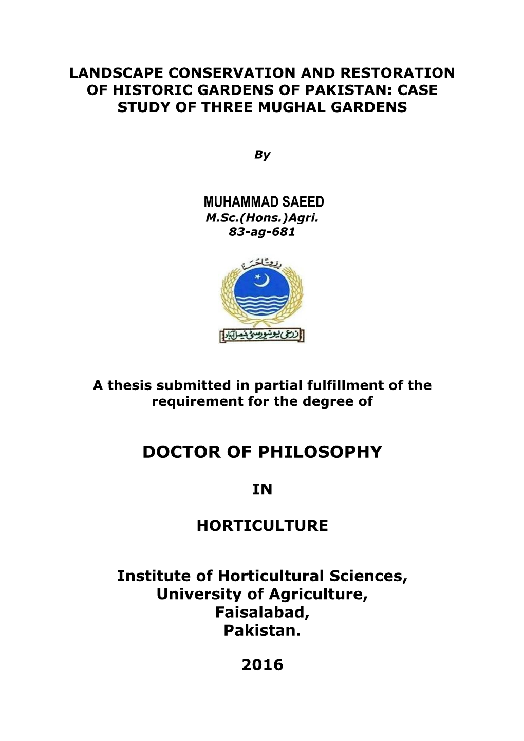 Doctor of Philosophy