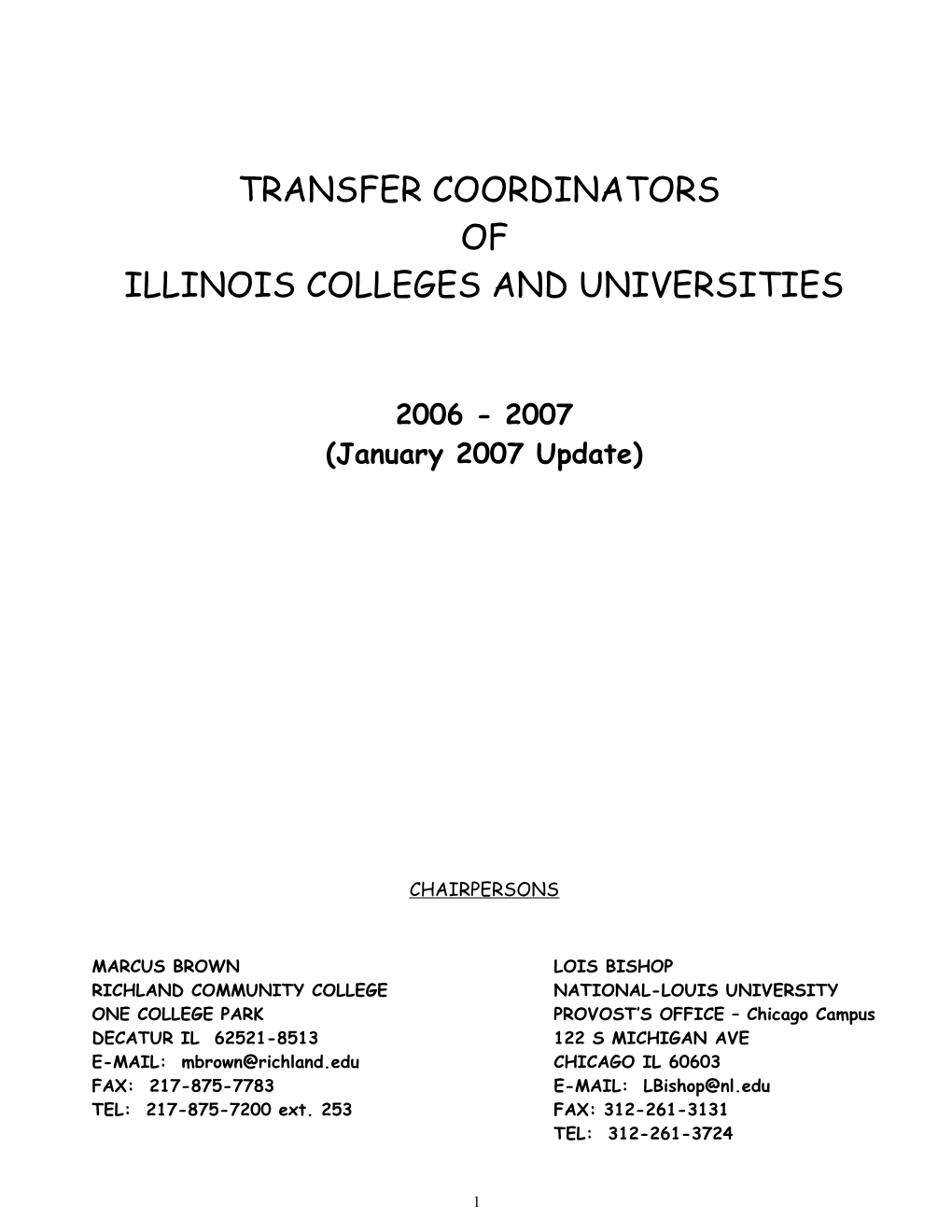 Illinois Colleges and Universities