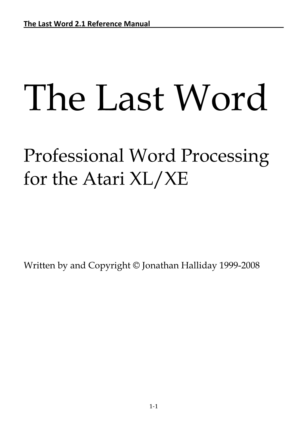 The Last Word 2.1 User Manual
