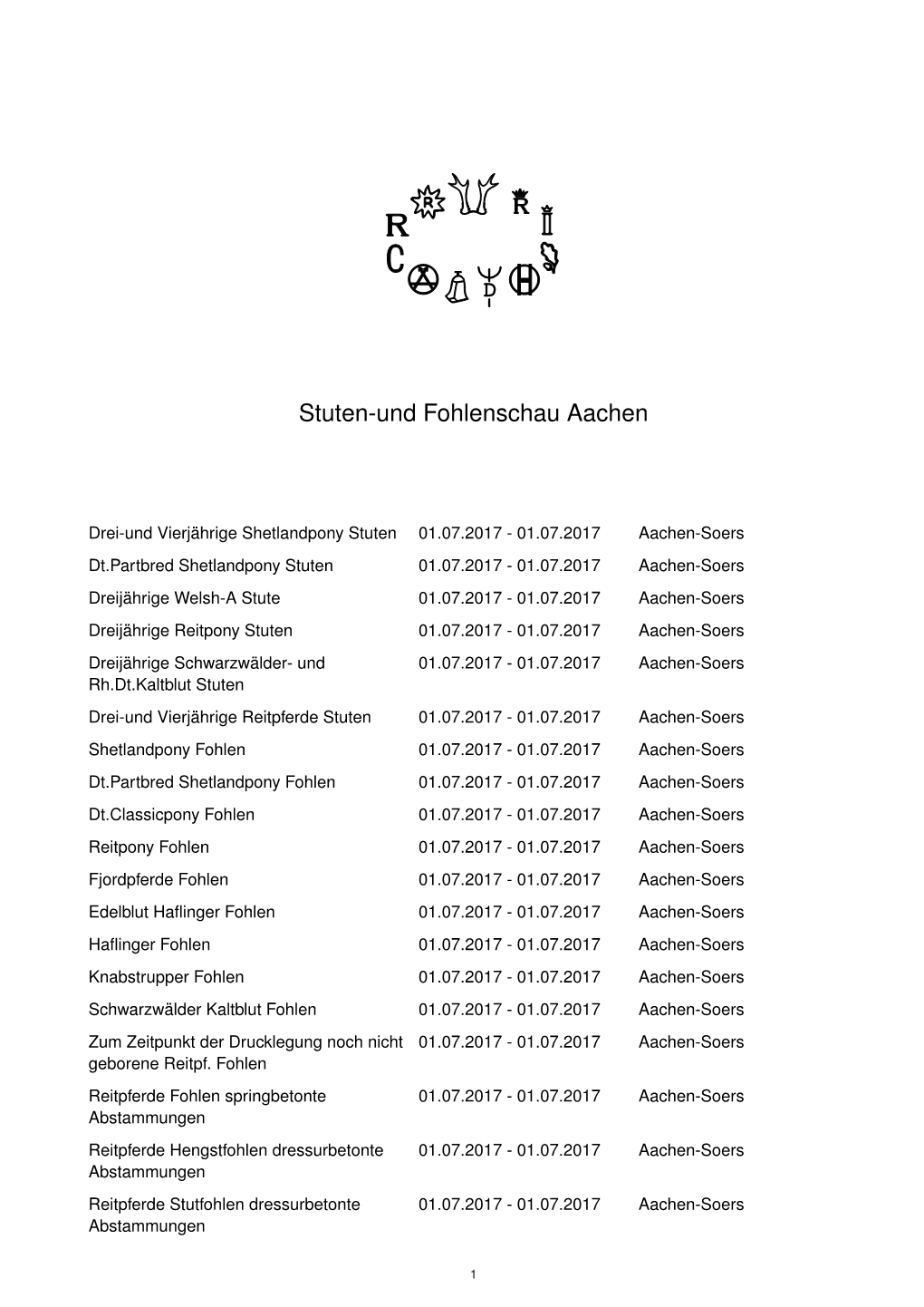 Stuten-Und Fohlenschau Aachen