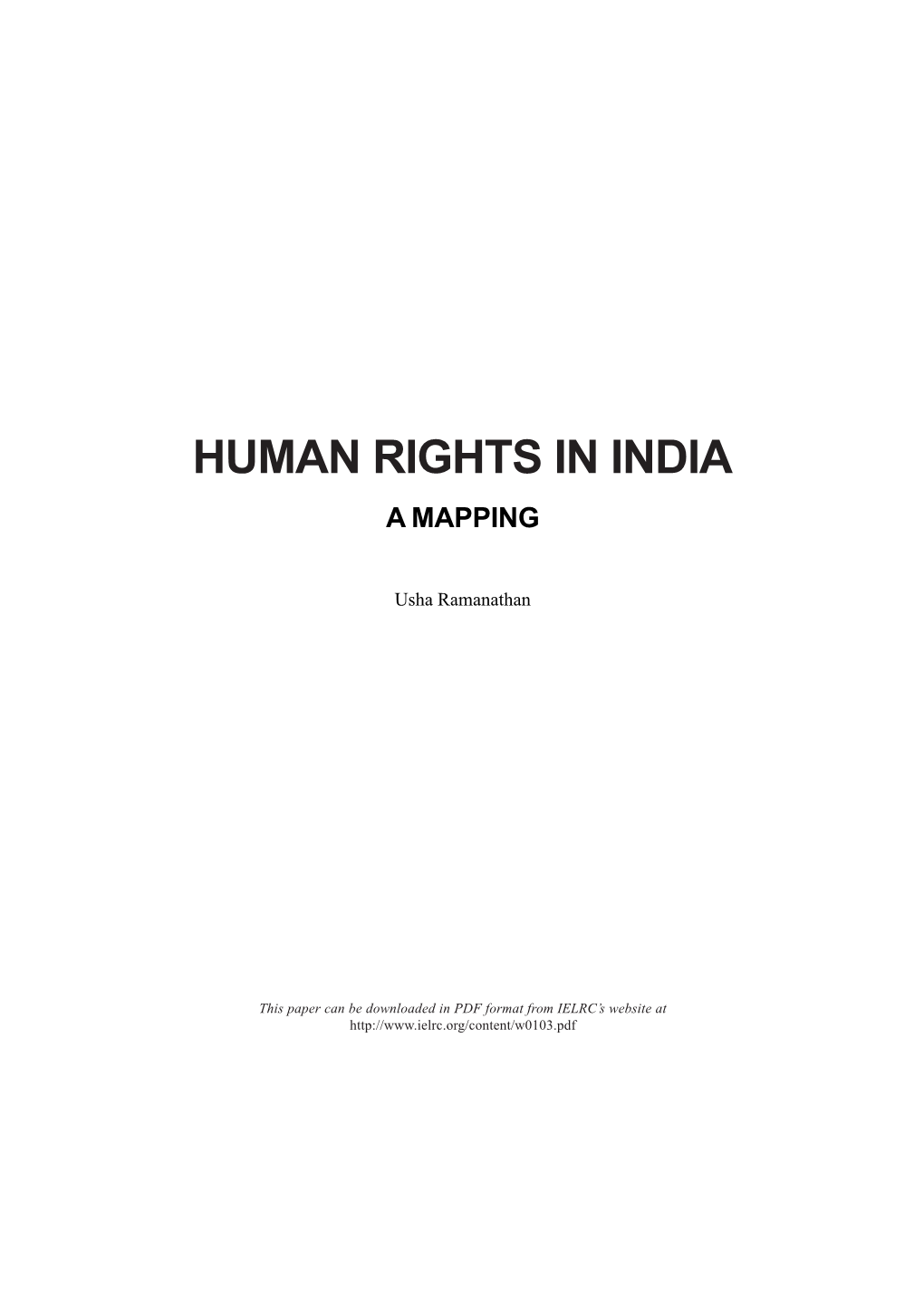 Human Rights in India a Mapping