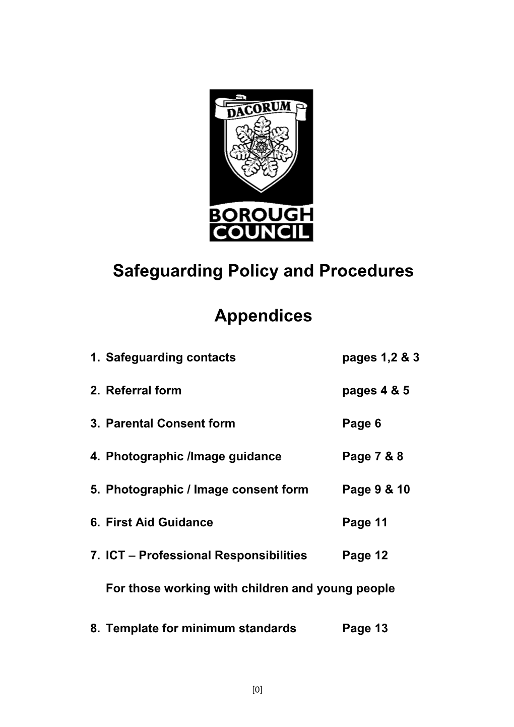 Safeguarding Policy and Procedures Appendices