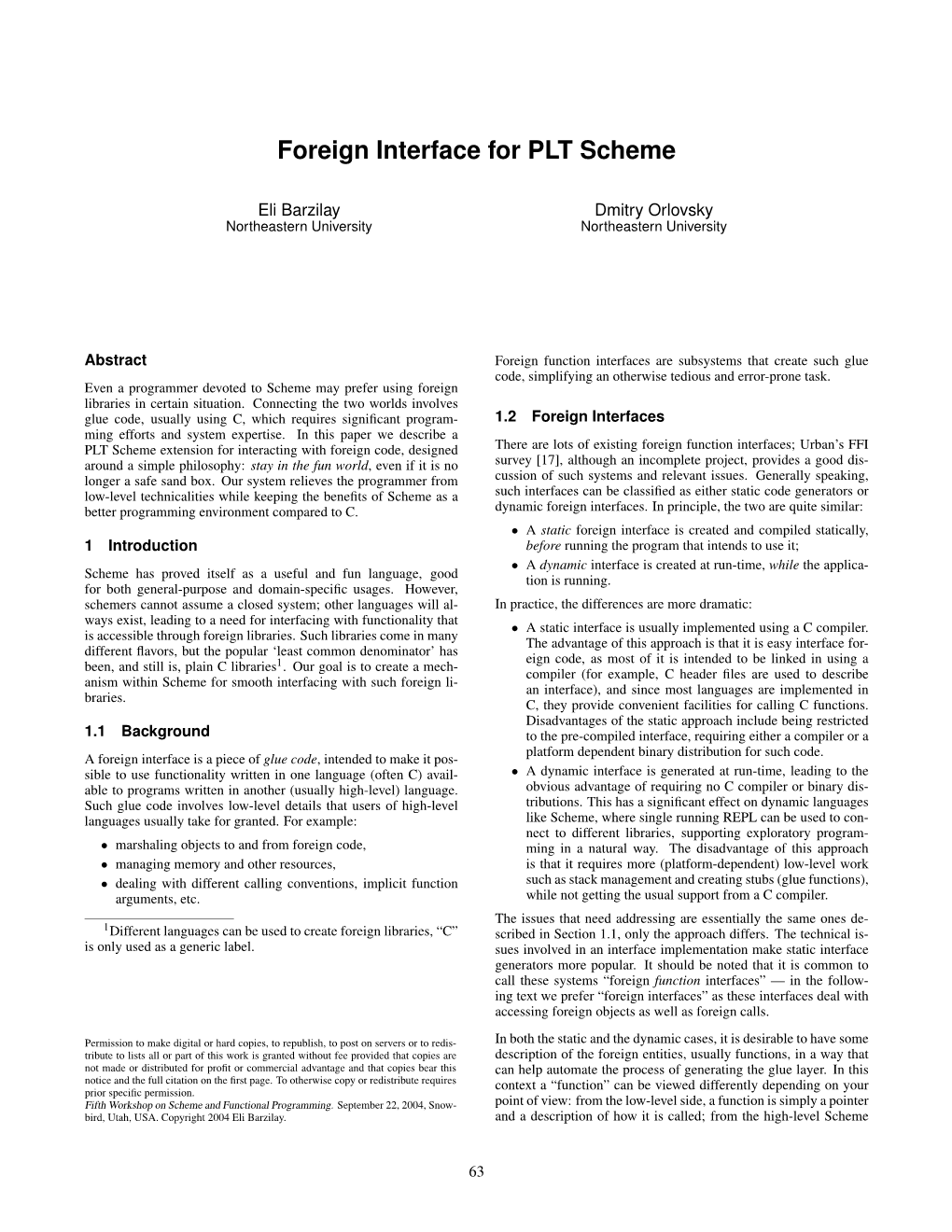 Foreign Interface for PLT Scheme