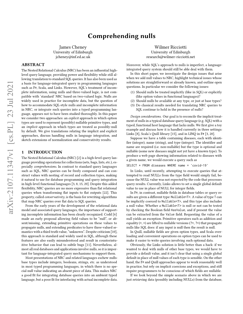 Comprehending Nulls