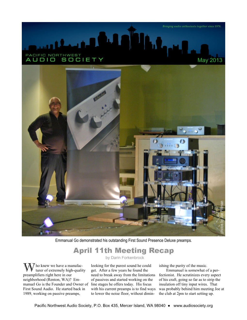 PNWAS Audioletter May 2013.Pub