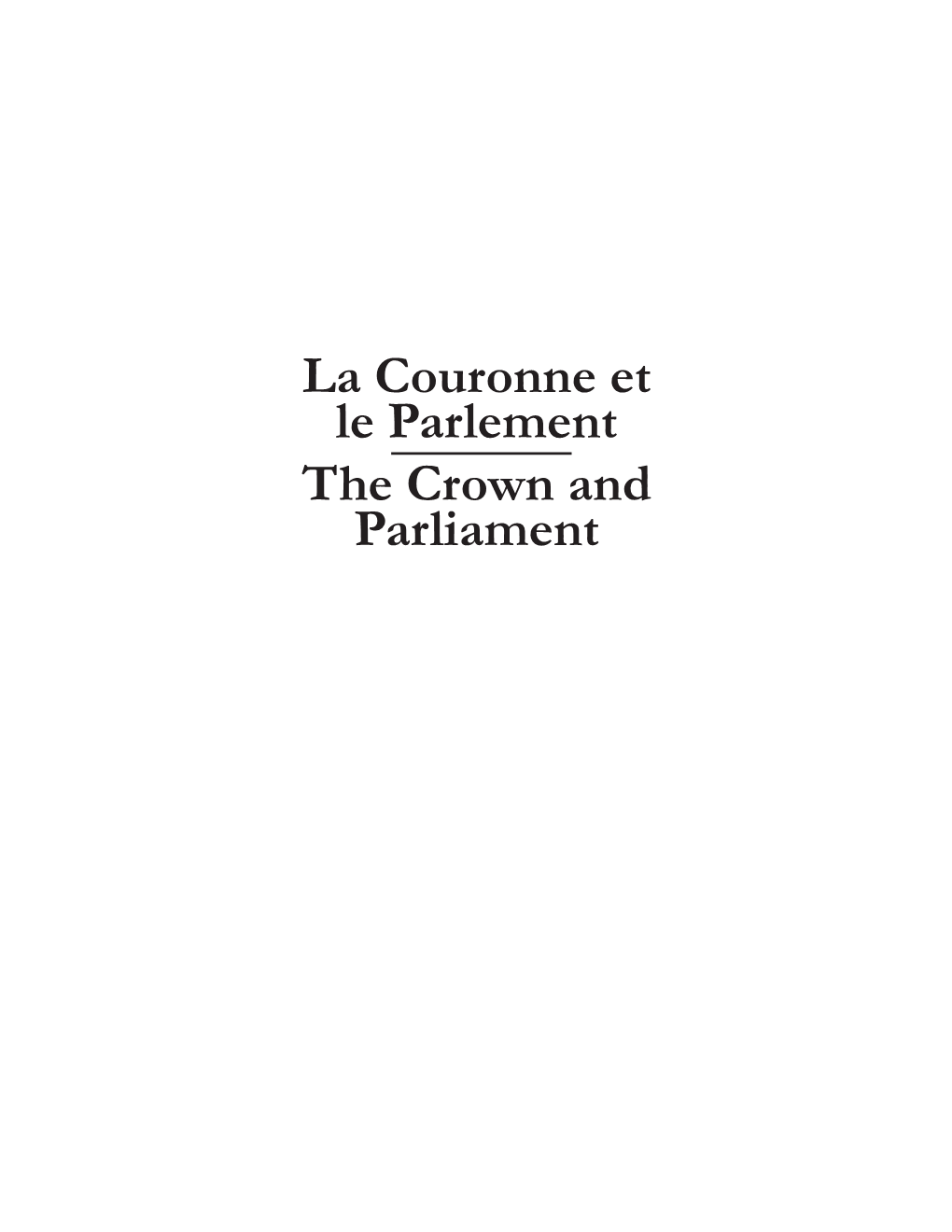 La Couronne Et Le Parlement 46