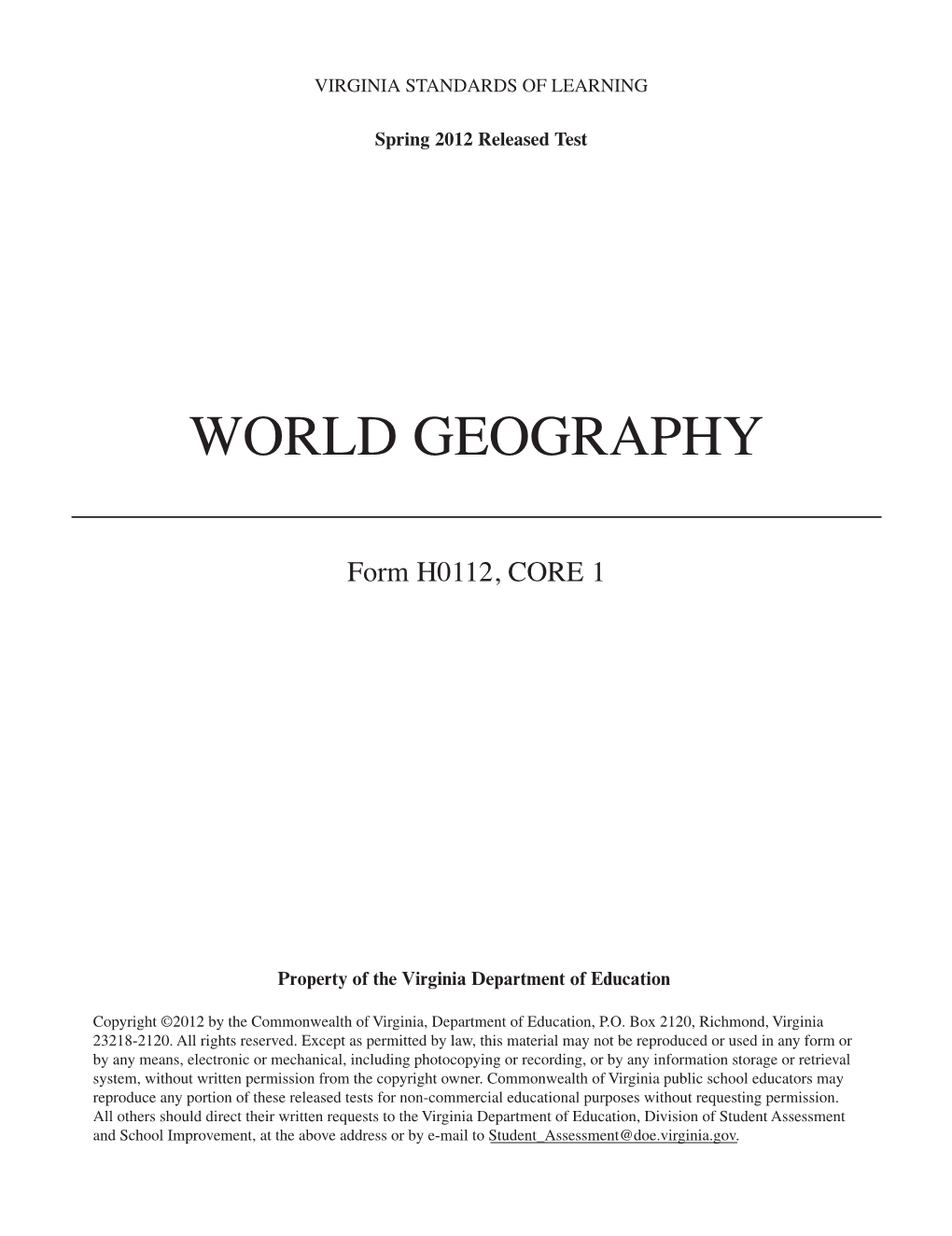 World Geography