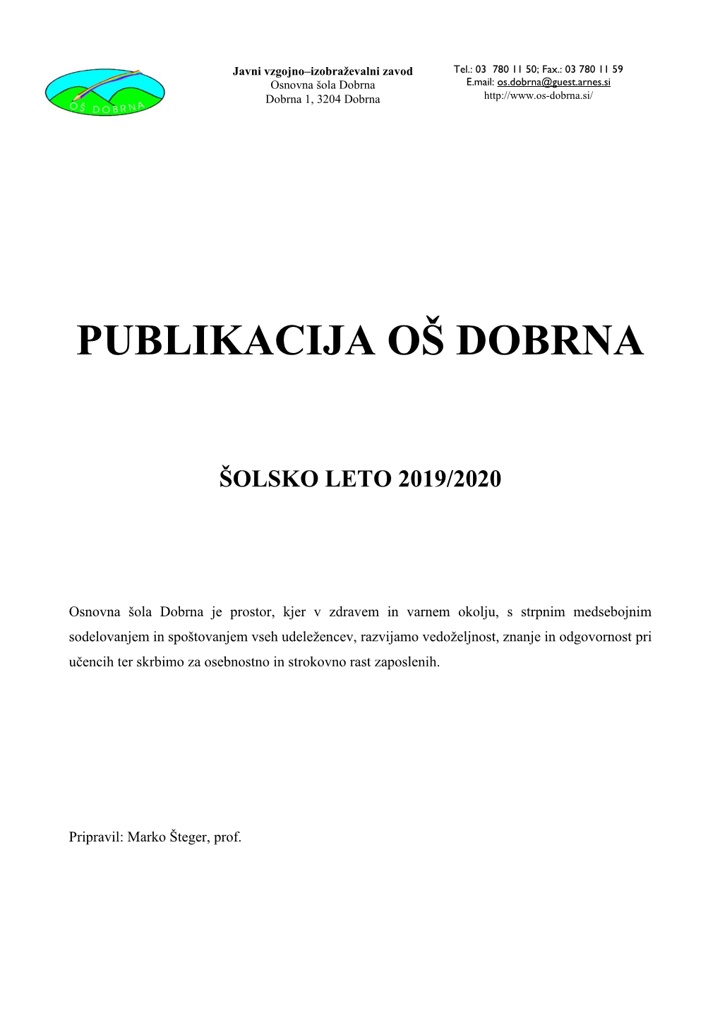 Publikacija Oš Dobrna