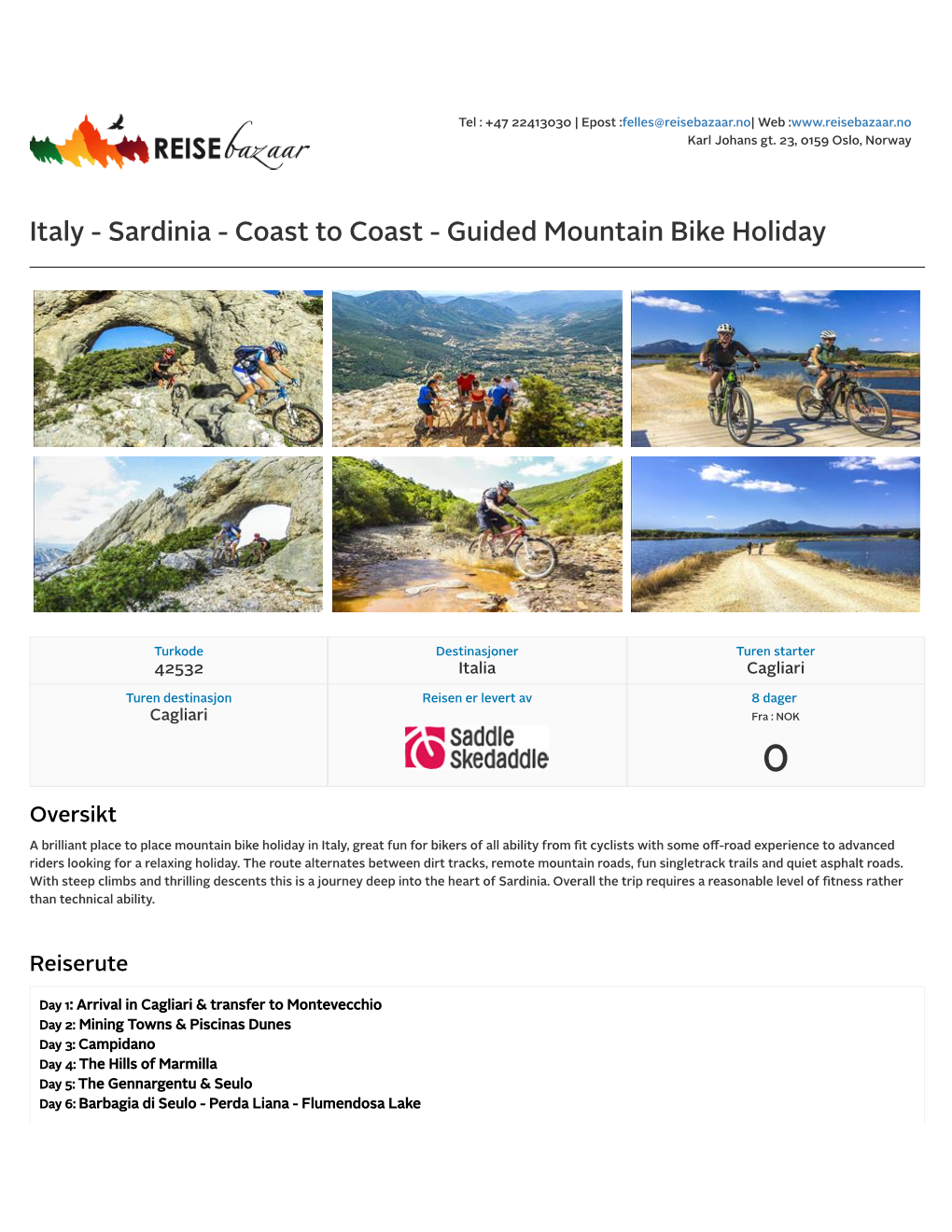 Italy - Sardinia - Coast to Coast - Guided Mountain Bike Holiday