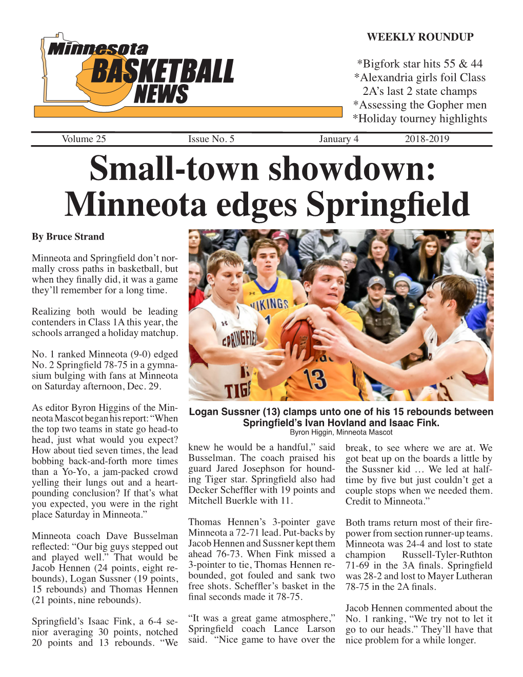 Minneota Edges Springfield by Bruce Strand