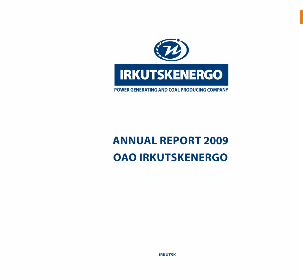 Annual Report 2009 Oao Irkutskenergo