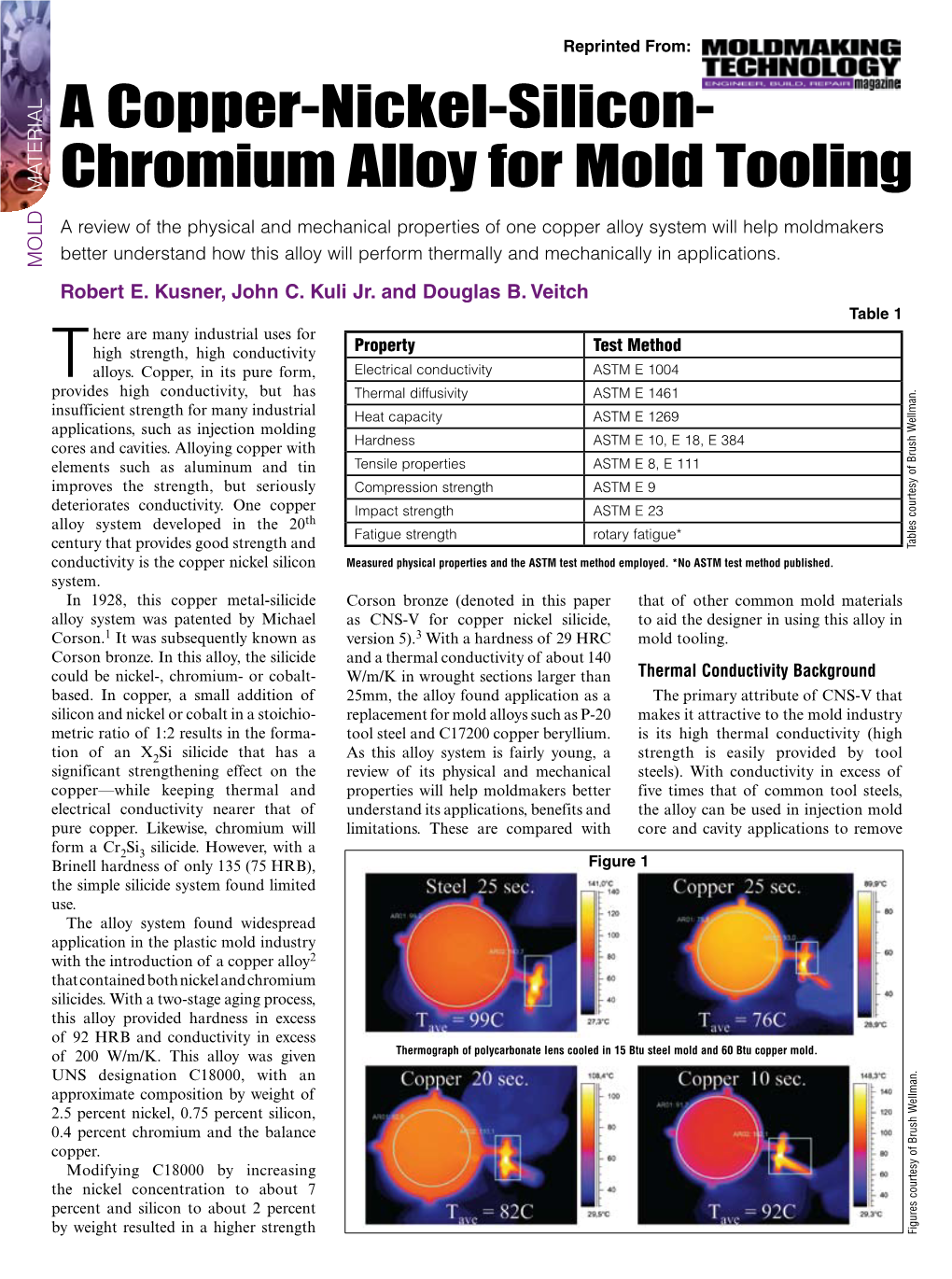 A Copper-Nickel-Silicon- Chromium Alloy for Mold Tooling