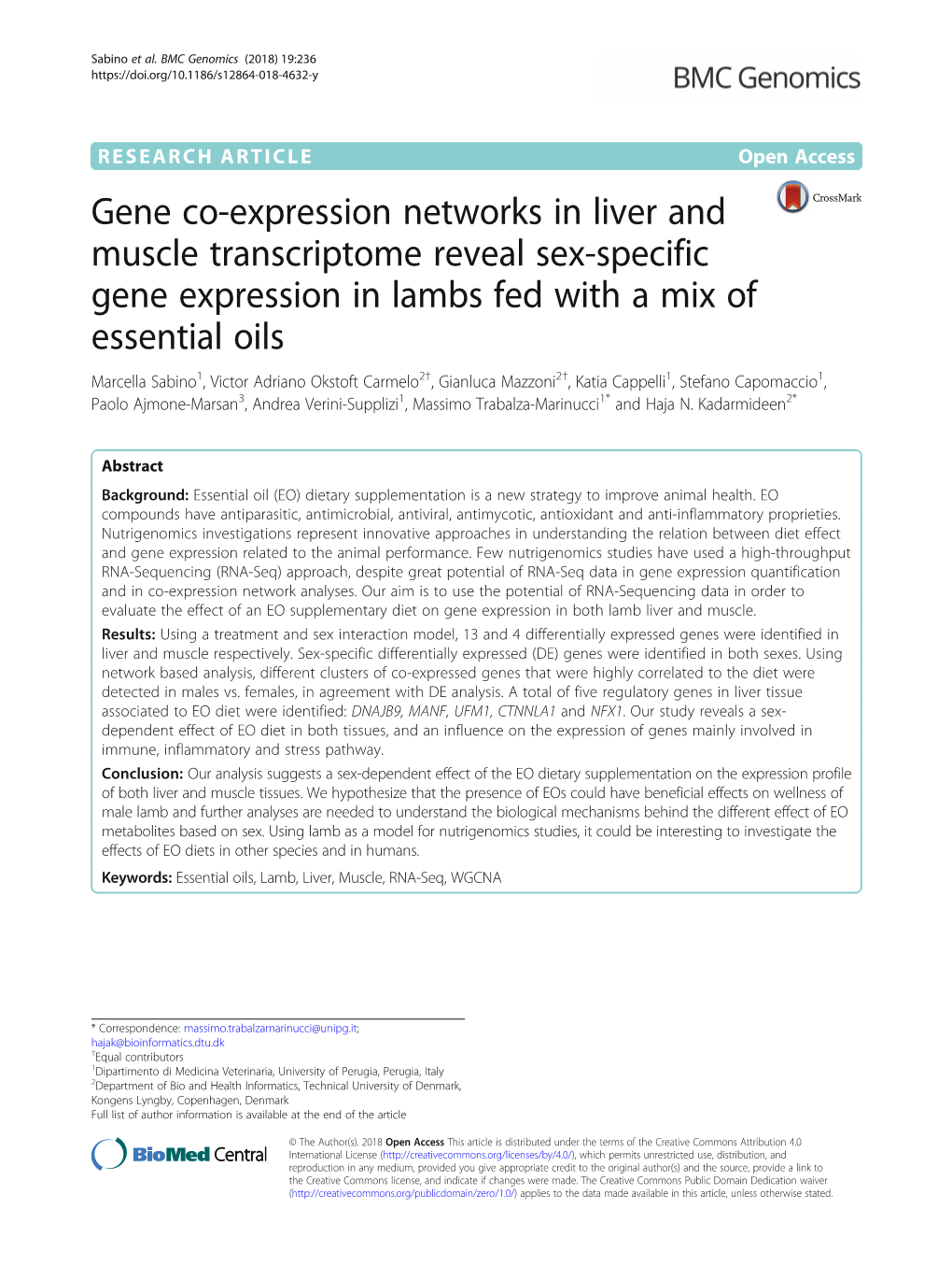 Gene Co-Expression Networks in Liver and Muscle Transcriptome Reveal