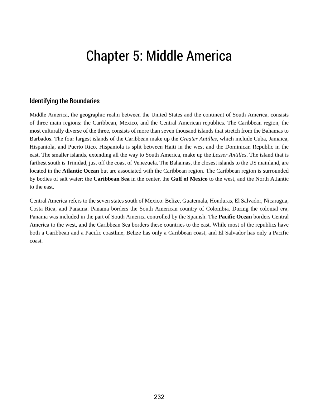 Chapter 5: Middle America