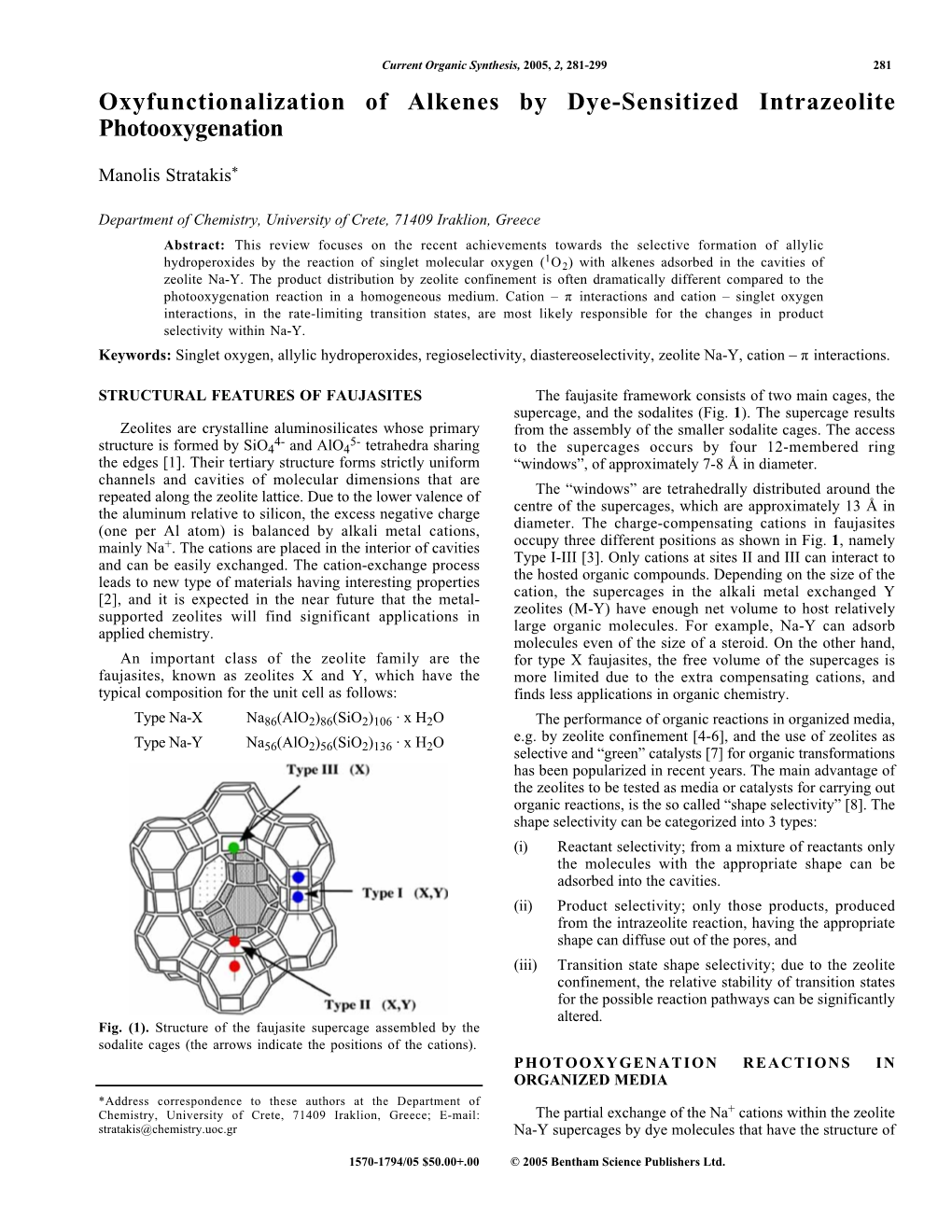Oxyfunctionalization of Alkenes by Dye-Sensitized Intrazeolite Photooxygenation