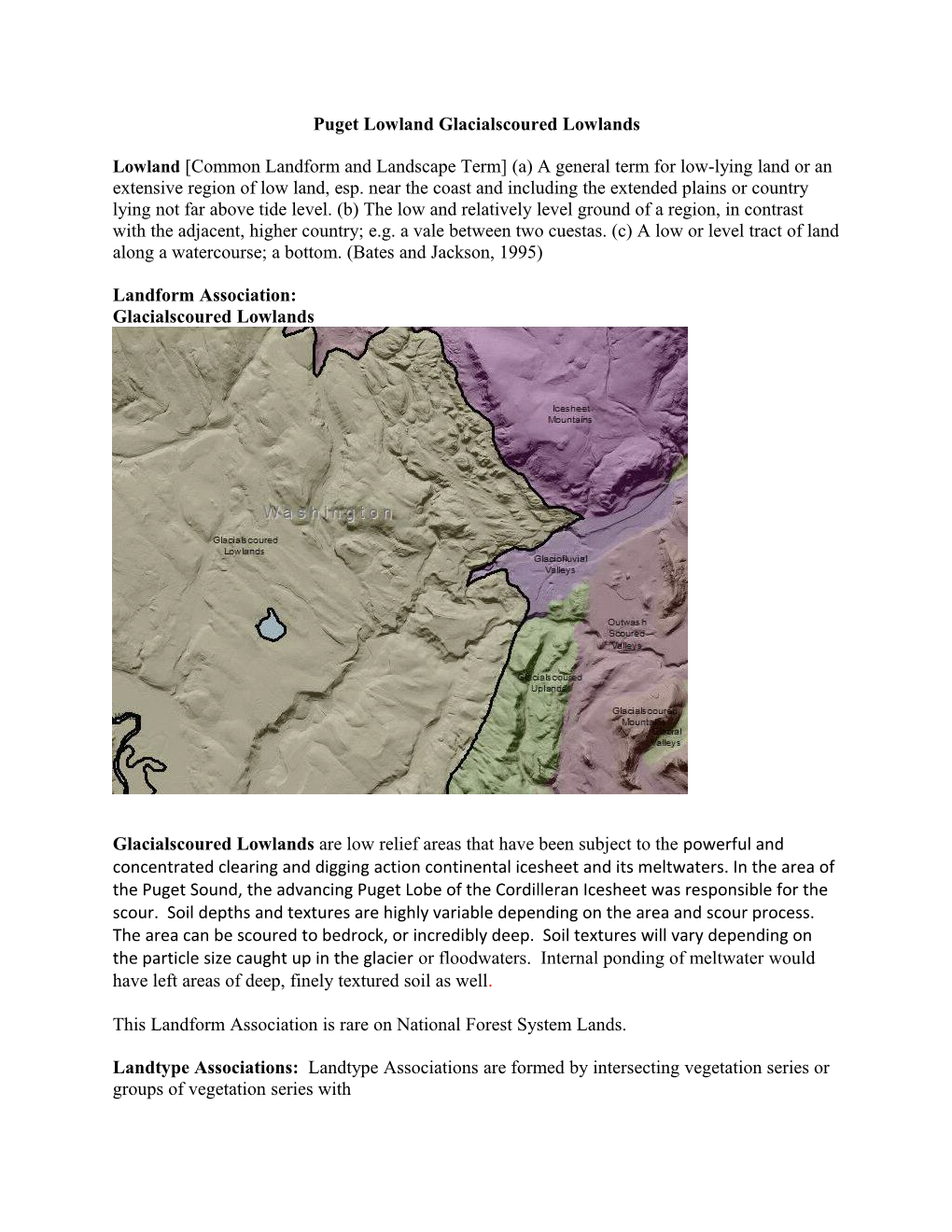 Puget Lowland Glacialscoured Lowlands