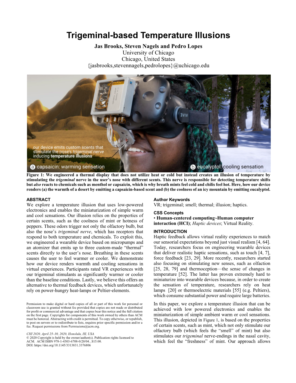 Trigeminal-Based Temperature Illusions