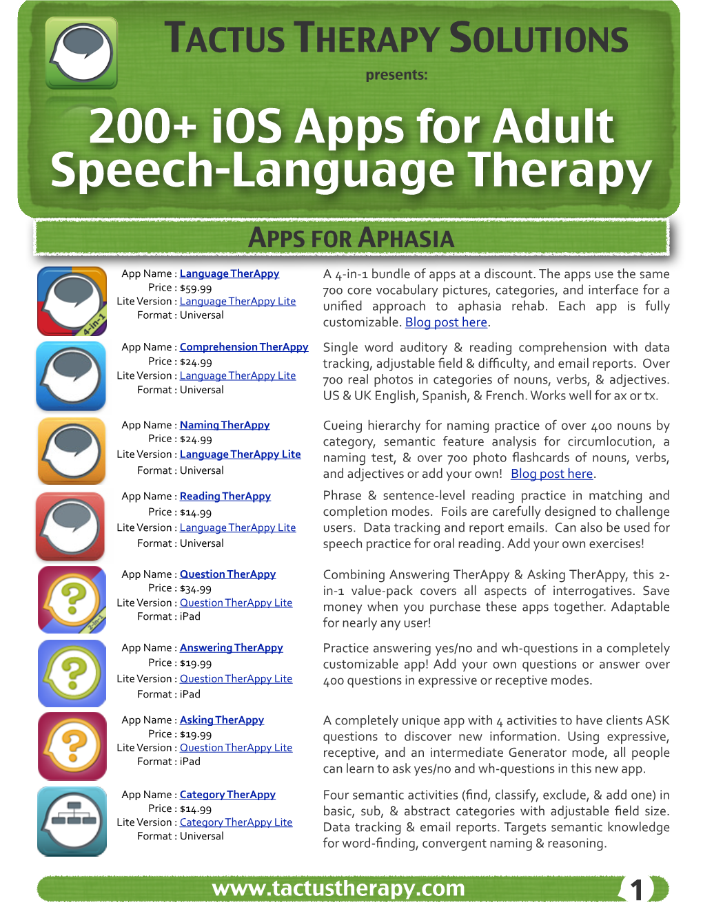 200+ Ios Apps for Adult Speech-Language Therapy