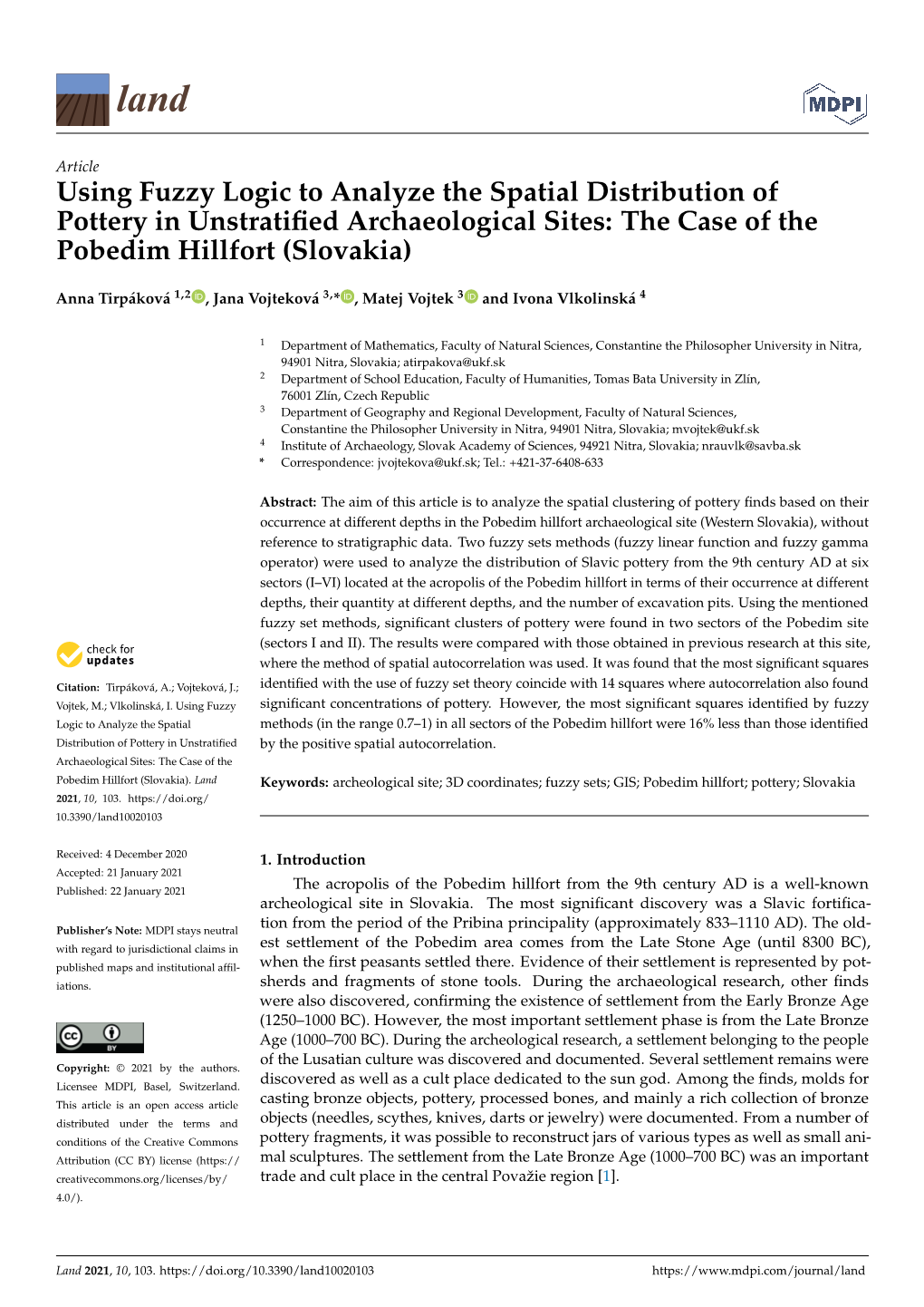 Using Fuzzy Logic to Analyze the Spatial Distribution of Pottery in Unstratified Archaeological Sites