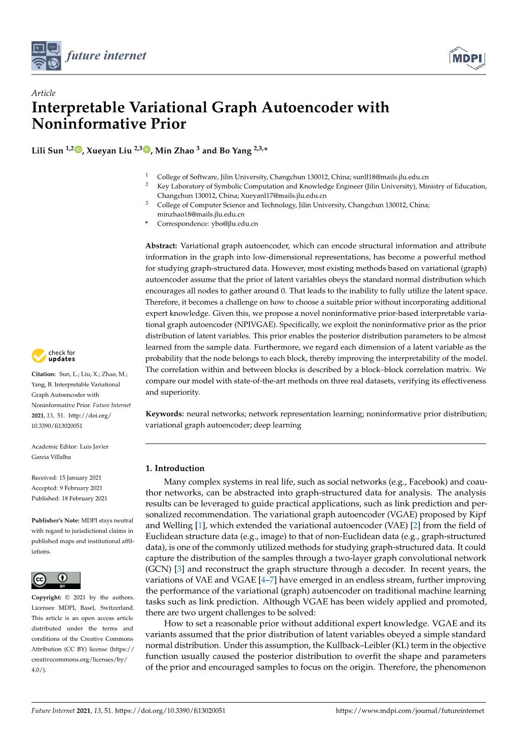 Interpretable Variational Graph Autoencoder with Noninformative Prior