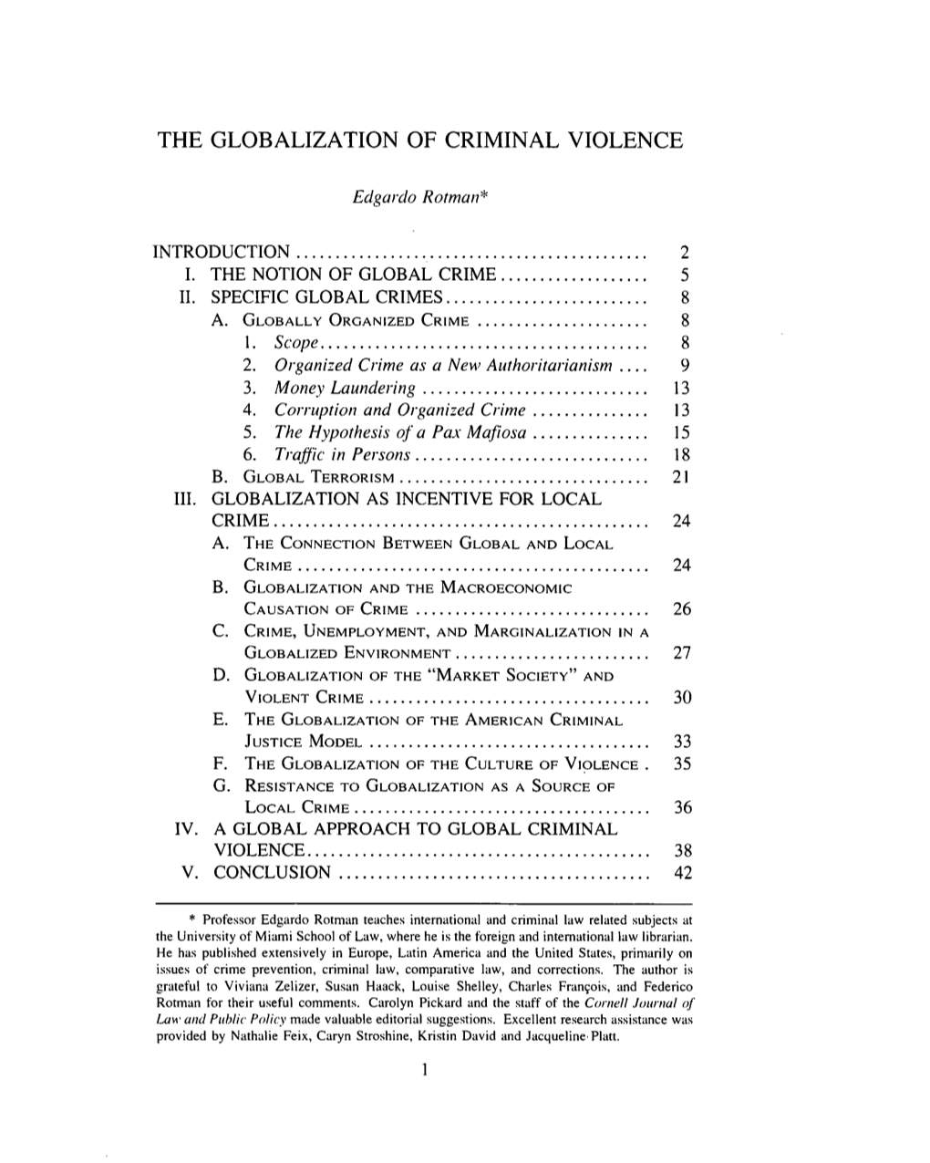 The Globalization of Criminal Violence