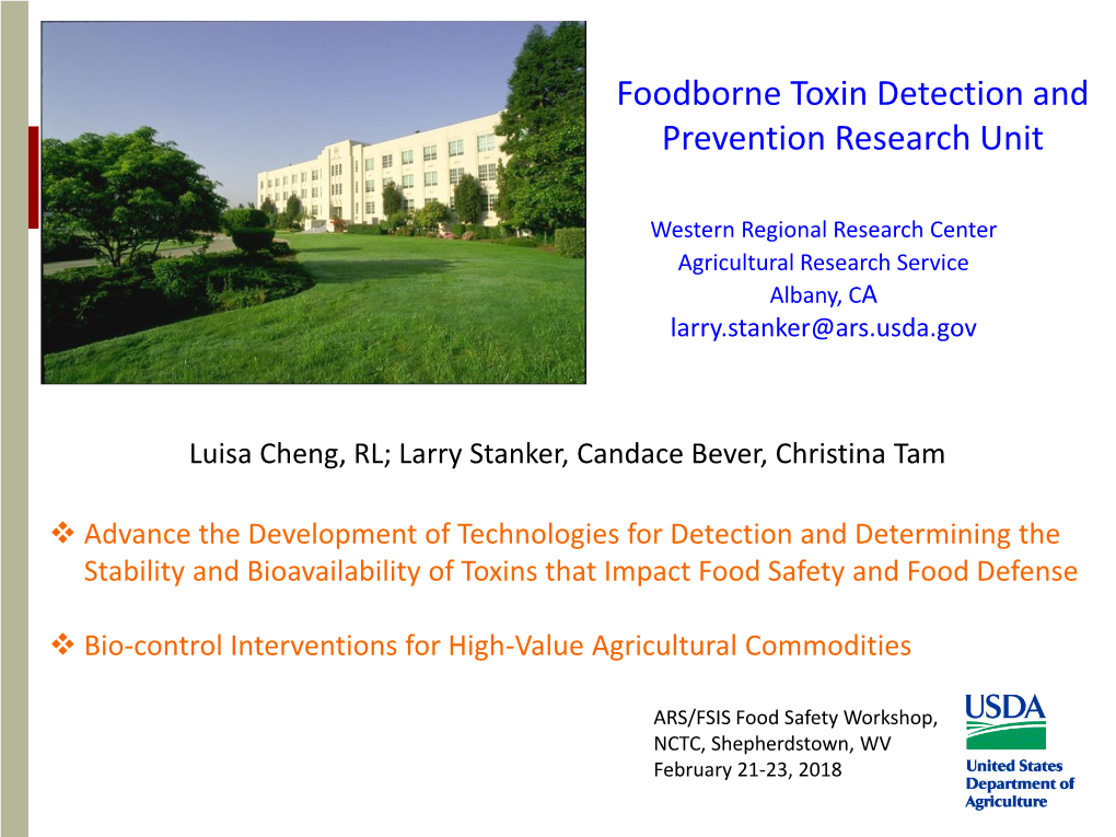 Foodborne Toxin Detection and Prevention Research Unit