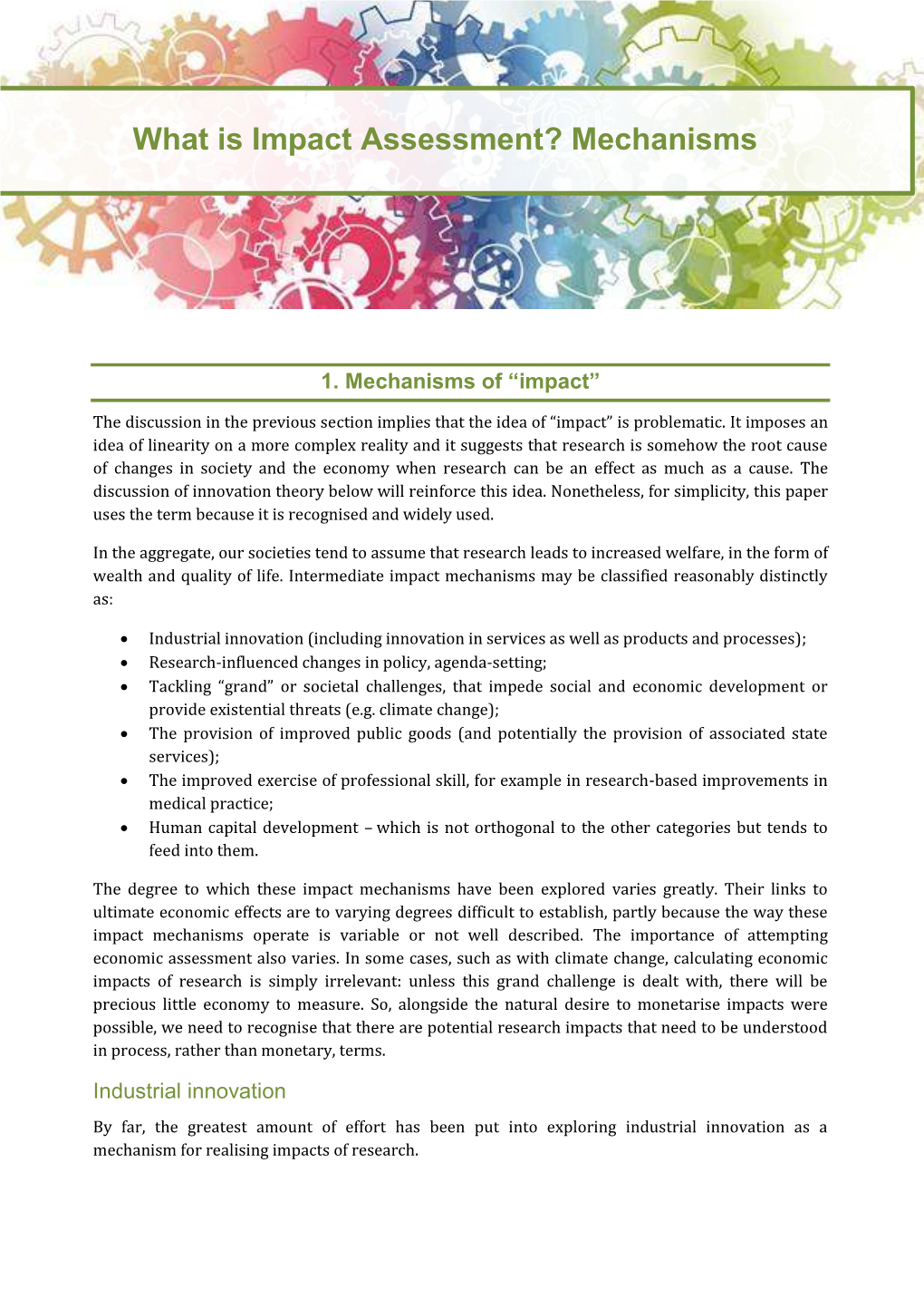 What Is Impact Assessment? Mechanisms