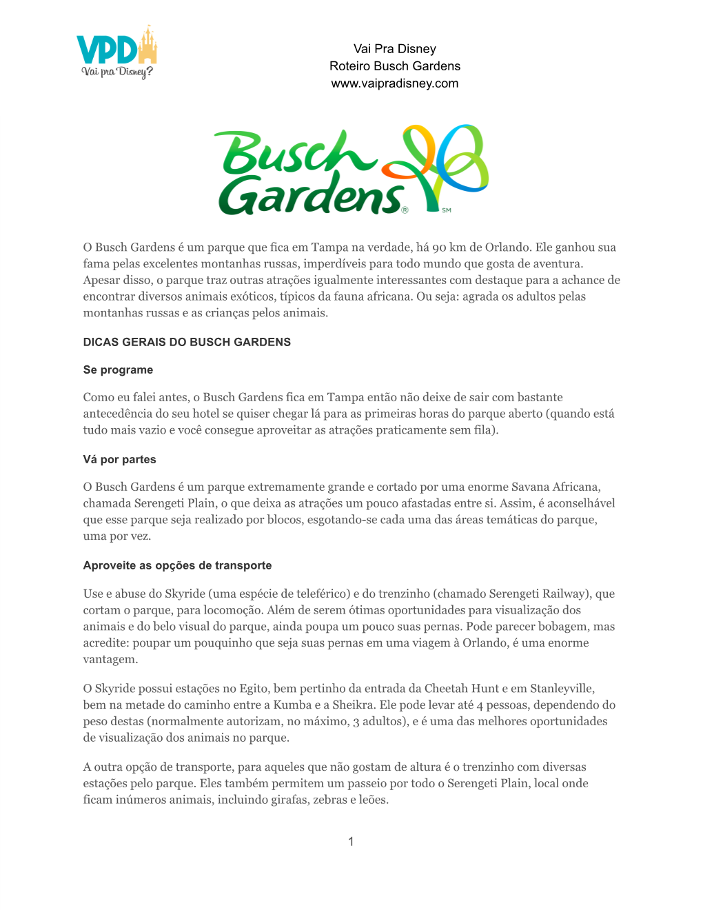 Vai Pra Disney Roteiro Busch Gardens 1