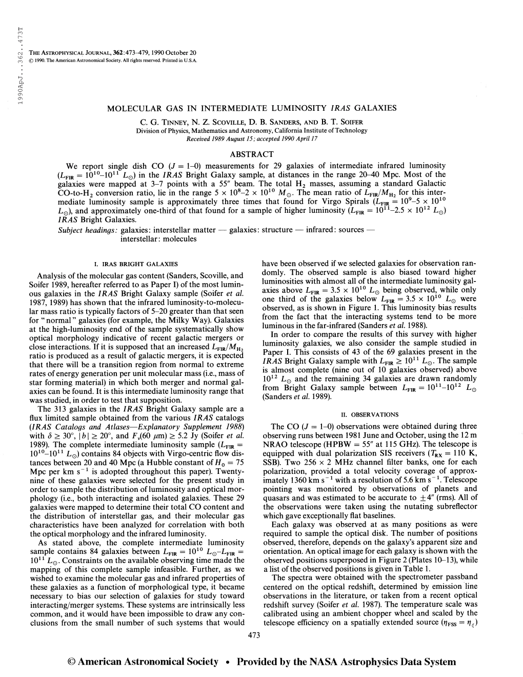 1990Apj. . .362. .473T the Astrophysical Journal, 362:473^79