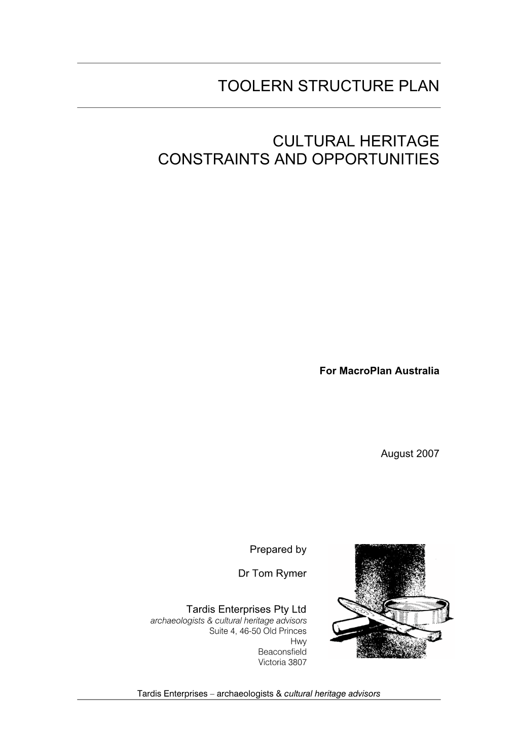 Toolern Structure Plan Cultural Heritage Constraints and Opportunities