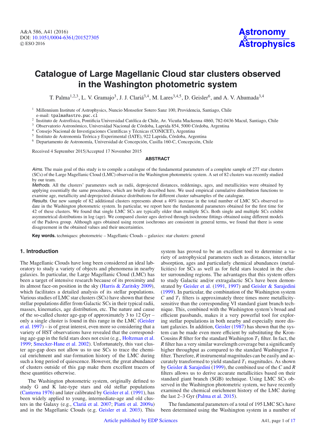 Catalogue of Large Magellanic Cloud Star Clusters Observed in the Washington Photometric System