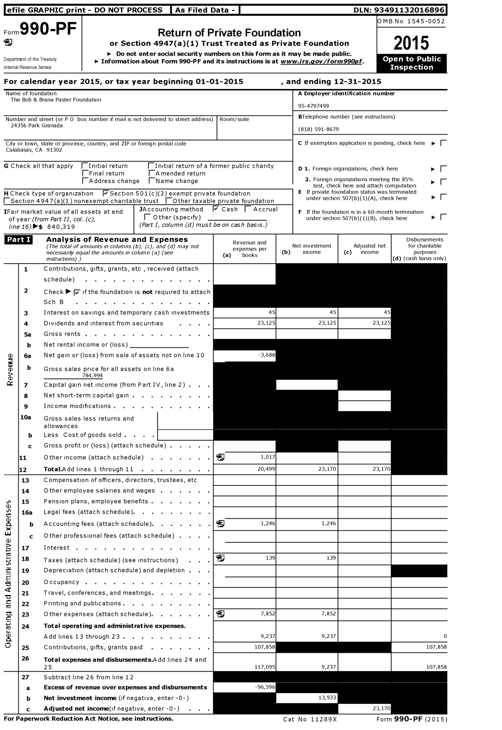 2015 0- Do Not Enter Social Security Numbers on This Form As It May Be Made Public