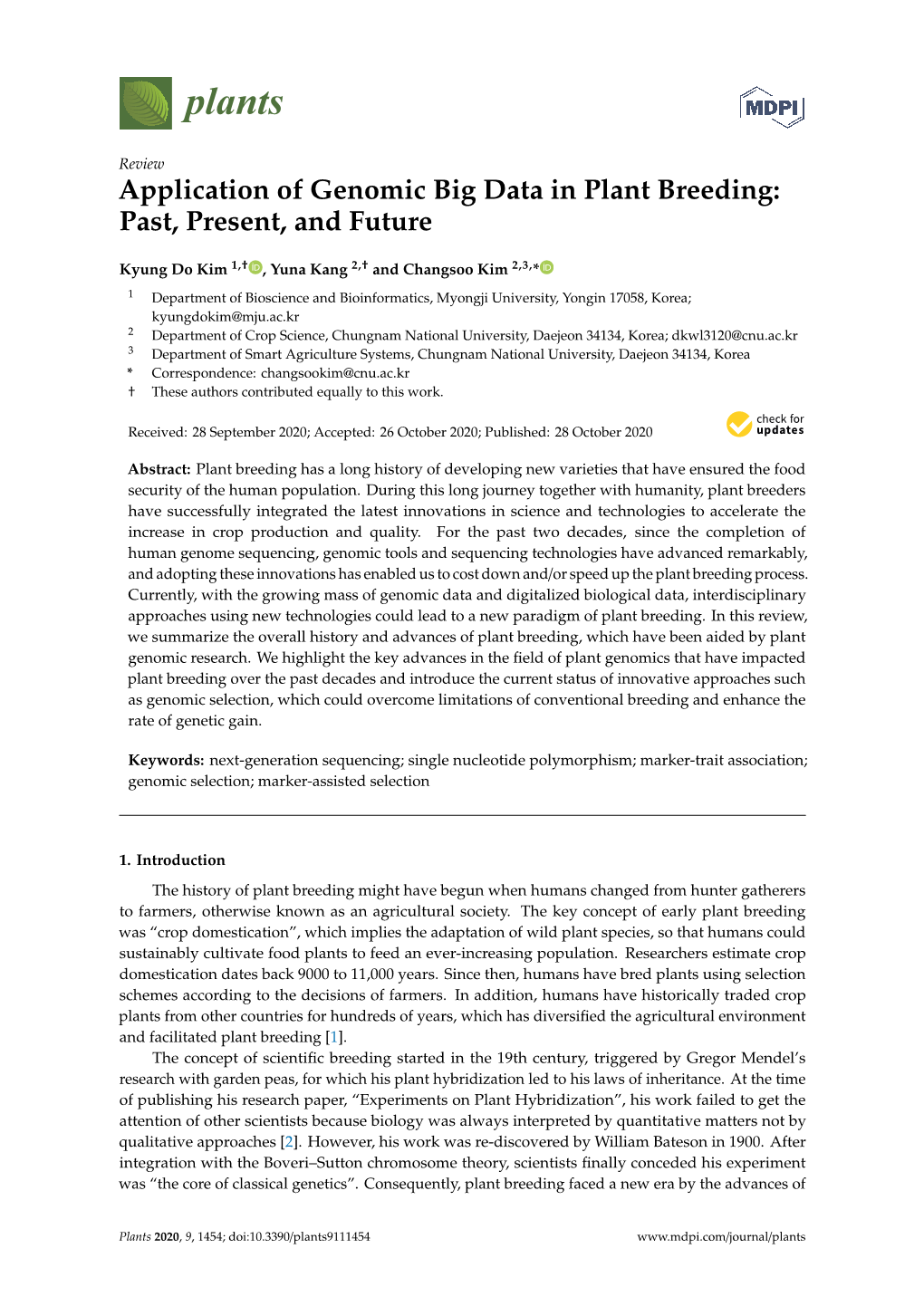 Application of Genomic Big Data in Plant Breeding: Past, Present, and Future